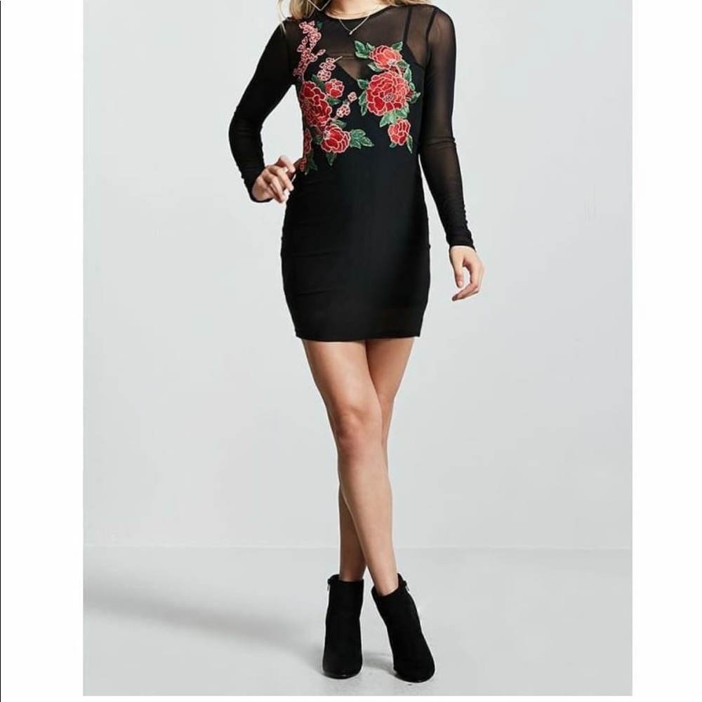Forever 21 black mesh dress